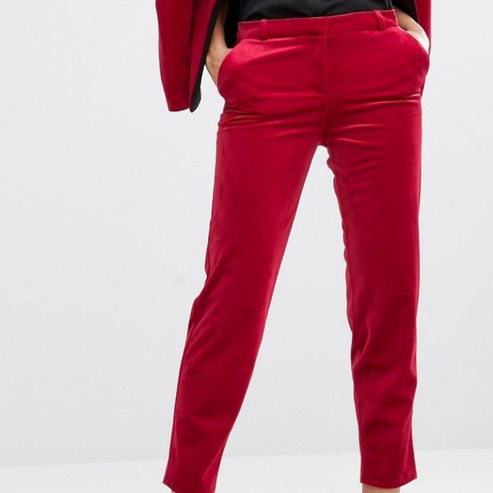 ASOS VELVET SLIM LEG PANT